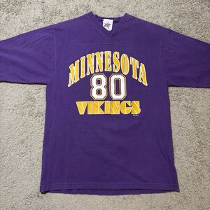 Vintage Minnesota Vikings Cris Carter Purple Jersey T-Shirt Mens Large 90s